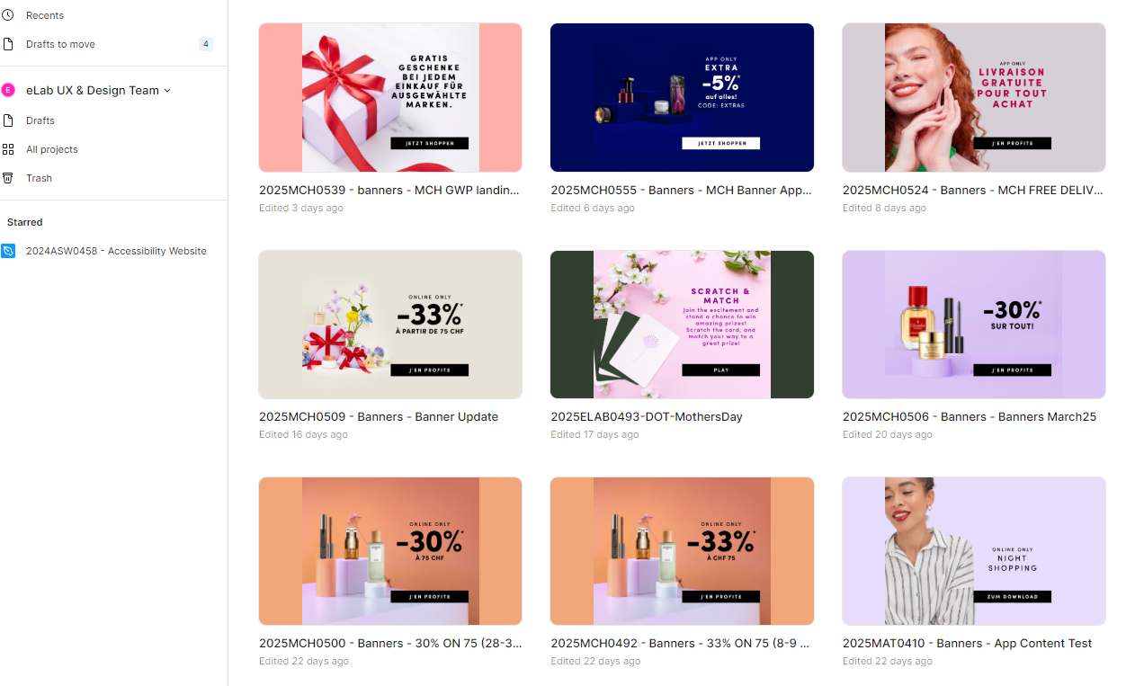 Banner sets produced across multiple markets