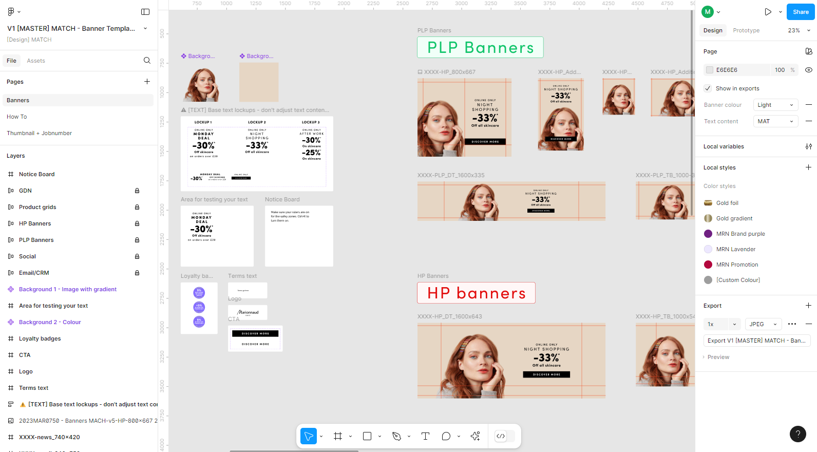 The Figma banner system master template
